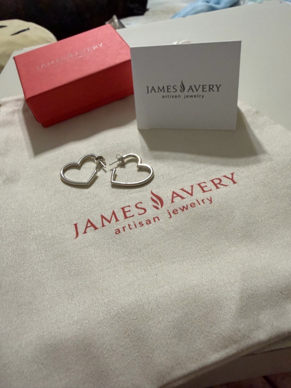 James Avery Silver Heart Hoop Earrings